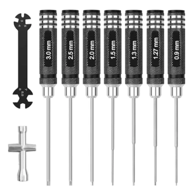 Immagine di Set di utensili per cacciavite esagonale RC 0,9 mm, 1,27 1,3 1,5 2,0 2,5 3,0 kit cacciaviti a brugola e strumenti chiave auto
