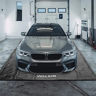 Immagine di WELKIN Tappetino antiscivolo per garage, resistente, impermeabile, protezione da neve, pioggia e fango, auto, 2,5 m x 50 cm