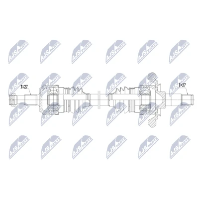 Immagine di NTY NPW ME 217 Albero motore / Semiasse Assale posteriore Sx 798mm Trasmissione automatica