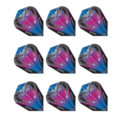 Immagine di RED DRAGON Peter Wright alette per freccette V Standard, colore nero, trasparenti, 3 set confezione (9 in totale)