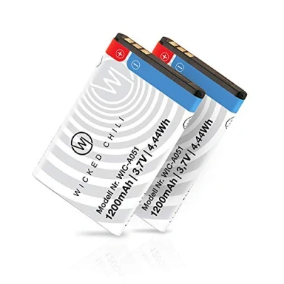 Immagine di Wicked Chili 2X Batteria Compatibile con AMV Fritz! Fon C6 1200mAh Fino a19ore di Conversazione, riserva Senza Perdita capacità sostituisce la Originale del Telefono IP