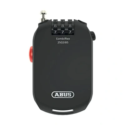 Immagine di ABUS lucchetto speciale Combiflex 2502/85 Adatto come per bagagli, sci, caschi Cavo in acciaio da 85 cm con codice a combinazione Nero