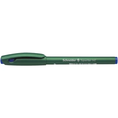 Immagine di Schneider Topwriter 147 Penna con punta in fibra, colore esterno: verde menta, confezione da 10 pezzi, colore: blu