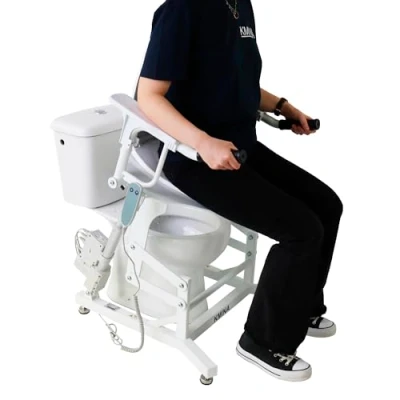 Immagine di KMINA Rialzo WC Elettrico con braccioli, Sostegno Water Bagno Disabili Inclinabile, Sollevatore WC, Coperchio, Disabili, Alzawater per Anziani