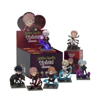 Immagine di Mighty Jaxx Jujutsu Kaisen serie Kwistal Fwenz Battle Ready Confezione sigillata da 6 Non contiene duplicati Blind box con statuine collezione
