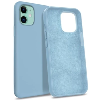 Immagine di MyGadget Custodia per iPhone 11 Hardcase con Strato Microfibra &amp; Cover Silicone Resistente Protezione Antigraffio Antiurto Celeste