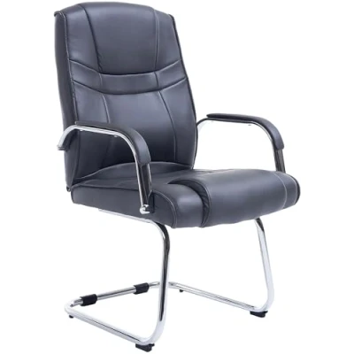 Immagine di CLP Sedia Cantilever XXL Attila In Similpelle I Studio Con Imbottitura E Braccioli Ufficio Conferenza, Colore:grigio