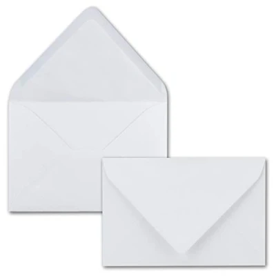 Immagine di 100 buste da lettera, formato DIN B6, 12 x 18 cm, con chiusura incollare a umido, in carta fine robusta g/m², colore: bianco