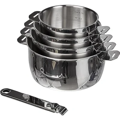 Immagine di Beka 12566964, Serie 4 Pentole Move On in acciaio inox con manico rimovibile e bakelite, 14/20 cm, utilizzabile su qualsiasi piano di cottura, inclusi quelli a induzione.