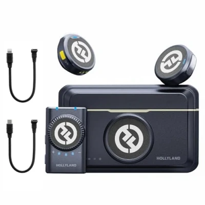 Immagine di Hollyland Lark M2 Microfono Lavalier Wireless (2TX+1RX) per Videocamera, iPhone, Android, PC, 300m, 48kHz/24 bit, Audio Hi Fi, ENC Anti rumore, 40H, Podcast, Livestream, Vlog