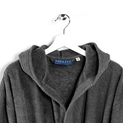 Immagine di Caleffi Minorca Accappatoio con Cappuccio, Cotone , Antracite, XXL, 74940