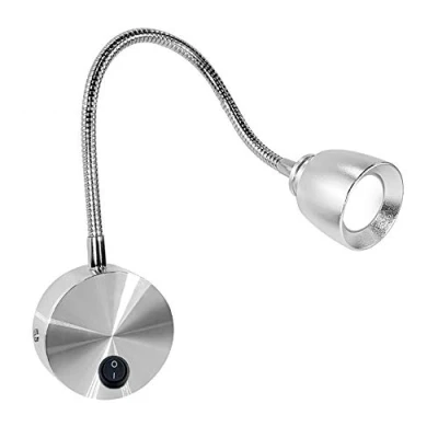 Immagine di Led Luce Per Lettura,3W Alluminio Lampada Da Comodino 360 Gradi Parete Con Interruttore Collo Di Cigno Lettura Flessibile Applique Moderna Lampade Libro,Warmwhite