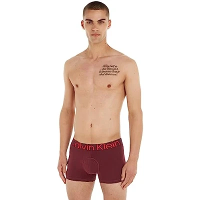 Immagine di Calvin Klein Pantaloncino Boxer Uomo Cotone Elasticizzato, Rosso (Tawny Port), S