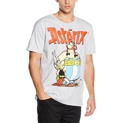 Immagine di Logoshirt Asterix &amp; Obelix MIT Coolem Retroprint Tshirt con stampa, Uomo, Taglia: XS, Grey