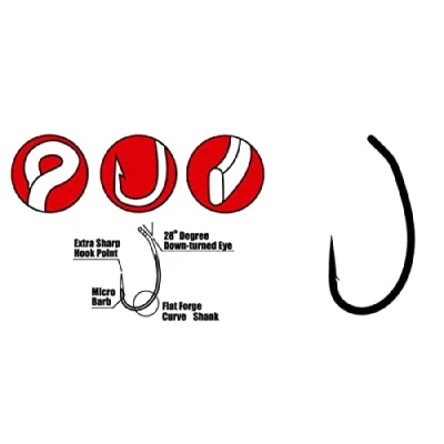 Immagine di Gamakatsu 10 ami Snagger per pesca alla carpa e di pesci pacifici, set ganci singoli, con occhiello, 4