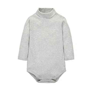 Immagine di CuteOn Bambino Ragazzi Ragazze Solido Colore Di base Dolcevita Cotone Body Tutine Grigio 9 Mesi