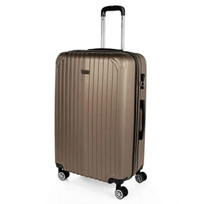 Immagine di ITACA Valigia Media da Viaggio Rigide. Trolley Medio con 4 Ruote. Materiale ABS Rigida in Offerta Resistente e Super Leggero 20 kg Lucchetto TSA T71560, Champagne
