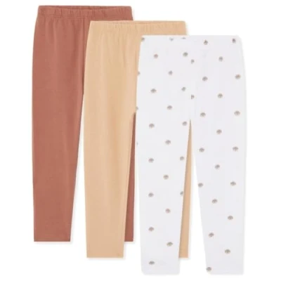Immagine di Bramble &amp; Bear (Confezione da 3) Leggings morbidi per neonati e bambini unisex 0 a 3 anni in cotone biologico con vita elastica Abbigliamento