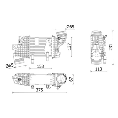 Immagine di MAHLE ORIGINAL CI 663 000P Intercooler con sensore