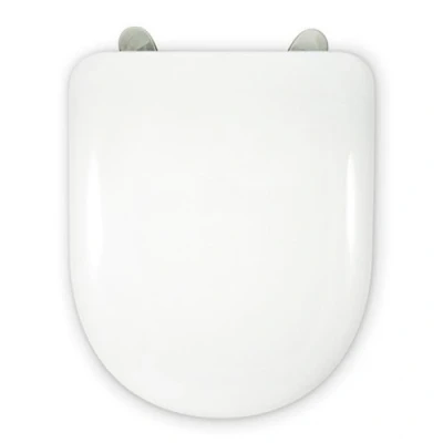Immagine di COPRIWATER SEDILE WC COMPATIBILE CERNIERA SPECIALE EXTRA LUNGA INOX FORMA D U REGOLABILE ED ESTRAIBILE FACILE PULIZIA E INSTALLAZIONE SEGGETTA MOLTO RESISTENTE BIANCO 43 x 36 5 cm