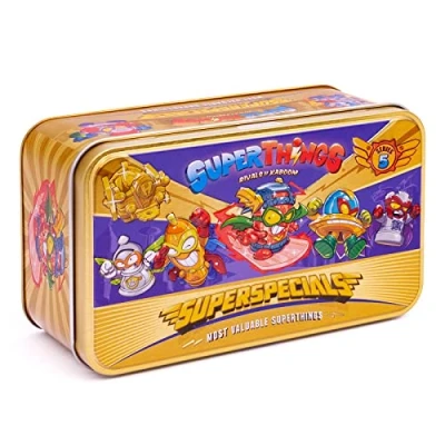 Immagine di SUPERTHINGS Lata Gold serie 5 Contiene tutte le figure speciali della Include l&#039;ultraveloce (Kid Fury), i 2 leader d&#039;oro, 6 capitani d&#039;argento e Aerowagons d&#039;oro [Esclusivo Amazon]