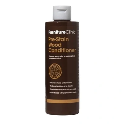 Immagine di Furniture Clinic Balsamo per legno pre macchiante, a base d&#039;acqua, interni ed esterni, inodore e atossico, da usare prima della colorazione del legno, 250 ml