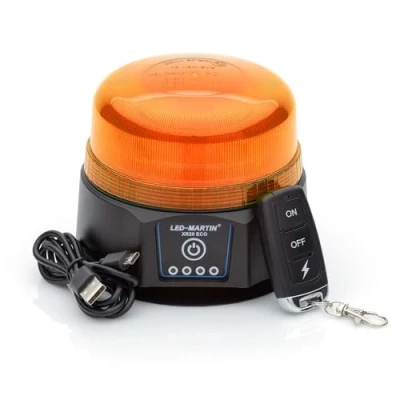 Immagine di LED MARTIN® XR20 ECO lampada a tutto tondo giallo magnete batteria ricaricabile USB 220 km/h DEKRA testato ECE R65 design compatto