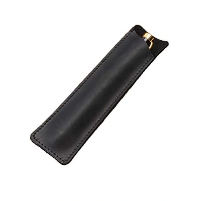 Immagine di Daimay Cavallo Pazzo Portapenne in pelle Fontana fatta a mano custodia protettiva per penna sfera, stilo Nero