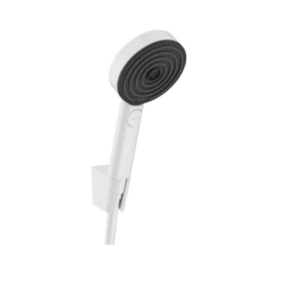 Immagine di hansgrohe Pulsify Select S Set supporto doccia 105 3 tipi di getto Relax con flessibile 125 cm, bianco opaco, 24302700