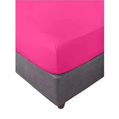 Immagine di Miracle Home Sábana bajera, Ajustable elástica, Suave, cómoda, antipeeling. Algodón Lenzuolo con Angoli Elasticizzati, Morbido e Confortevole, 50% Cotone Poliestere, Fucsia. 90 x 200, Letto