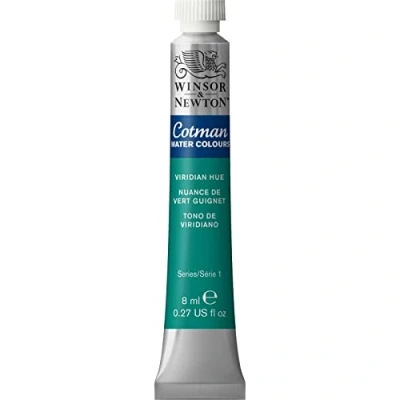 Immagine di Winsor &amp; Newton Cotman 8840117 Pittura ad acquerello, colori vivaci di alta qualità con ottime caratteristiche lavorazione, tubo da 8 ml, colore viridiano