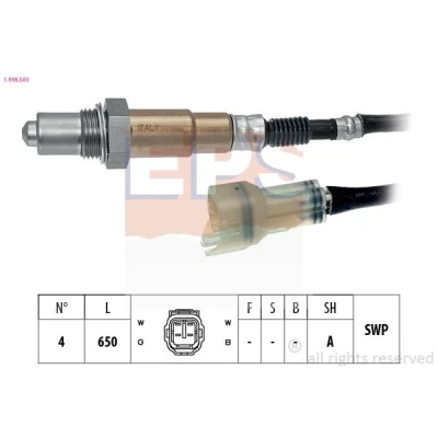 Immagine di EPS 1.998.563 Sonda lambda riscaldato, planare, Filettatura prelubrificata SUZUKI: SWIFT 3, Wagon R+ II Hatchback, IGNIS 2, SUBARU: JUSTY 3