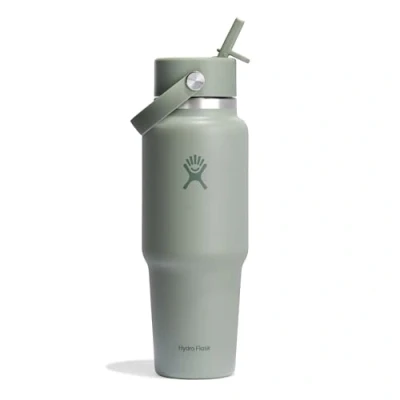 Immagine di HYDRO FLASK Travel Bottle 946 ml (32 oz) Bottiglia in acciaio inossidabile isolata con TempShield e tappo a cannuccia Flex prova di perdite Agave