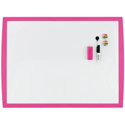Immagine di Nobo Piccola Lavagna Magnetica Montabile a Parete, con Cornice Rosa Vibrante, per Casa / Ufficio, Include Accessori Coordinati, 585 mm x 430 mm,