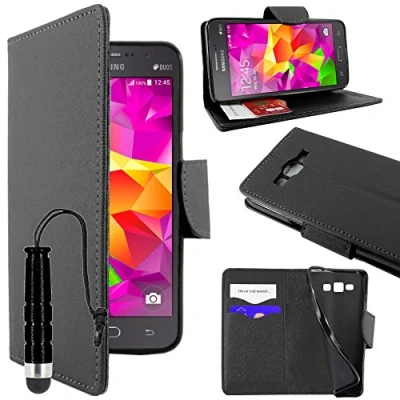 Immagine di ebestStar Cover Compatibile con Samsung Grand Prime Galaxy G530F, Value Edition G531F Custodia Portafoglio Pelle PU Flip +Mini Penna, Nero [Apparecchio: 144.8 x 72.1 8.6mm, 5.0&#039;&#039;]