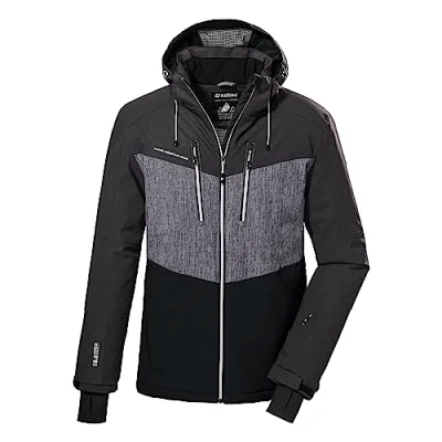 Immagine di killtec Uomo Giacca da sci/giacca funzionale con cappuccio staccabile cerniera e ghetta antineve KSW 45 MN SKI JCKT, dark anthracite, XL, 38699 000