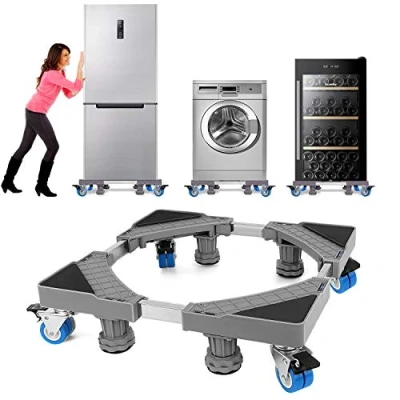 Immagine di NIUXX Base per Lavatrice con 8 Piedi + 4 Ruote Lavatrice, Frigorifero e Asciugatrici, Regolabile Funzione di Assorbimento Degli Urti, Larghezza 41.5 a 65 cm