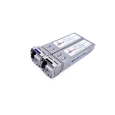 Immagine di Elfcam® 2 Pezzi 10G SFP+ Bidi Module, Connettori Fibra Ottica LC/UPC Simplex Monomodale, TX1270nm/RX1330nm e TX1330nm/RX1270nm, DDM 20KM