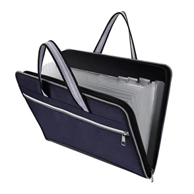 Immagine di Cartelle di File Espandibili con 13 Tasche, Impermeabile Accordion Documenti Soffietto Organizzatore, Portatile Portadocumenti per Ufficio Casa Scuola e Viaggio (Blu)