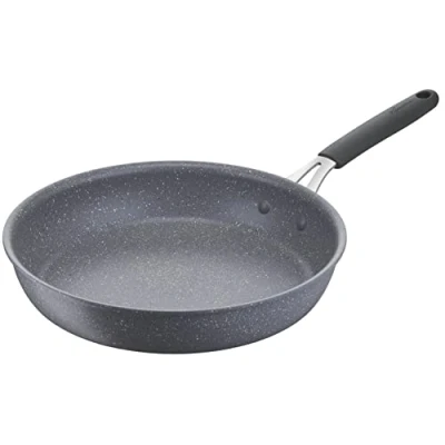 Immagine di Lagostina Tempra Mineral Padella Antiaderente in Acciaio e Alluminio con Rivestimento Mineralia+ Ø 26 cm, Manico Silicone, Effetto Pietra, Adatta a Tutte le Fonti di Calore