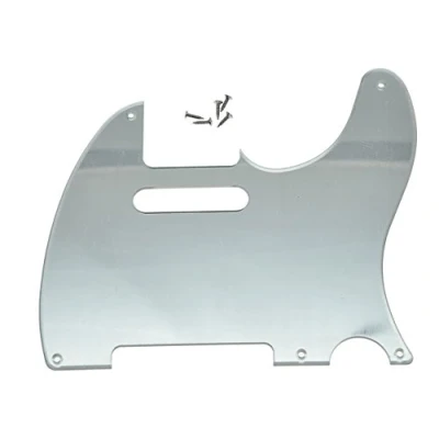 Immagine di KAISH Battipenna a 5 fori American Vintage TL per chitarra Tele Piastra antigraffio Tele/Telecaster, specchio argento 1 strato
