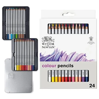 Immagine di Winsor &amp; Newton Matite Scatola in Metallo 24 Colorate