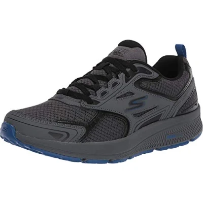 Immagine di Skechers Go Run Consistent, Scarpe da ginnastica Uomo, Charcoal Leather Synthetic Blue Trim, 46 EU