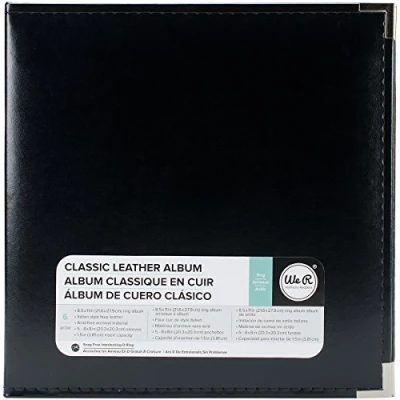 Immagine di We R Memory Keepers Faux Leather 3 Ring Binder 8, 5&quot;X11&quot; Black