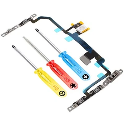 Immagine di MMOBIEL Volume Control compatibile con iPhone SE 2020/8 4.7 inch Mute On off Tasto connettore Flex Cable incl. Staffe Metalliche, Microfono e Flash Pre Installed 6X Vito cacciaviti