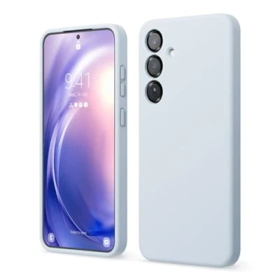 Immagine di elago Cover Compatibile con Samsung Galaxy S25 Plus, Custodia in Silicone Liquido, Copertura Protettiva Completa, Antiurto, Slim, Fodera Morbida Microfibra Antigraffio (Azzurro)