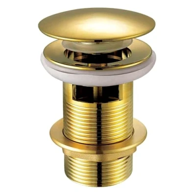 Immagine di Xcel Home Tappo di ricambio per lavabo a forma fungo in ottone, con intaglio dorato, connessione standard G 1 1/4&quot; BSP pezzo (standard) (cupola)