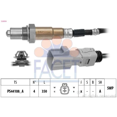 Immagine di FACET 10.8556 Sonda lambda con materiale di fissaggio riscaldato, planare, Filettatura prelubrificata TOYOTA: Auris Station Wagon