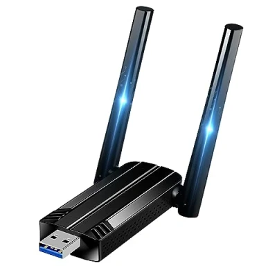 Immagine di Chiavetta USB WiFi 1300Mbps per PC Fisso,USB 3.0 2 Antenne Dual Band 2.4GHz/5.8 GHz Adattatore PC/Desktop/Laptop, Windows 11/10/8/7/Vista/XP, MacOSX