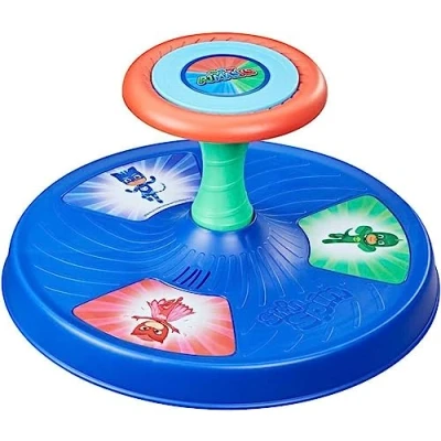 Immagine di Playskool PJ Masks Super pigiamini, Sit &#039;n Spin, classico giocattolo musicale rotante, attività per bambini dai 18 mesi in su [Esclusivo Amazon]